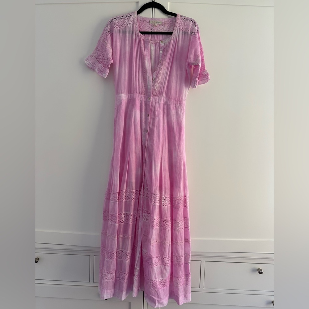 Loveshackfancy Edie dress pink tiedye Small